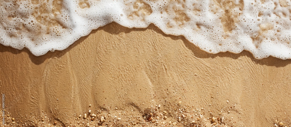 Poster top down view of a sandy beach background with a textured surface ideal for a copy space image