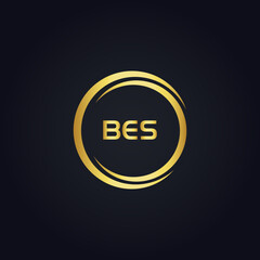 BES logo. B E S design. White BES letter. BES, B E S letter logo design. B E S letter logo design in GOLD, GOLDEN LOGO, THREE, style. letter logo set in one artboard. B E S letter logo vector design.