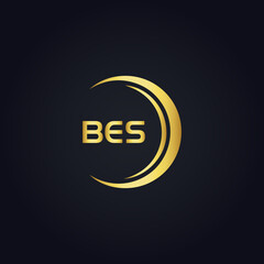 BES logo. B E S design. White BES letter. BES, B E S letter logo design. B E S letter logo design in GOLD, GOLDEN LOGO, THREE, style. letter logo set in one artboard. B E S letter logo vector design.