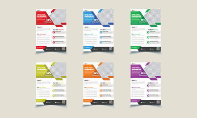 Corporate Business Flyer poster pamphlet brochure cover design layout background, two colors scheme, vector template in A4 size - Vector