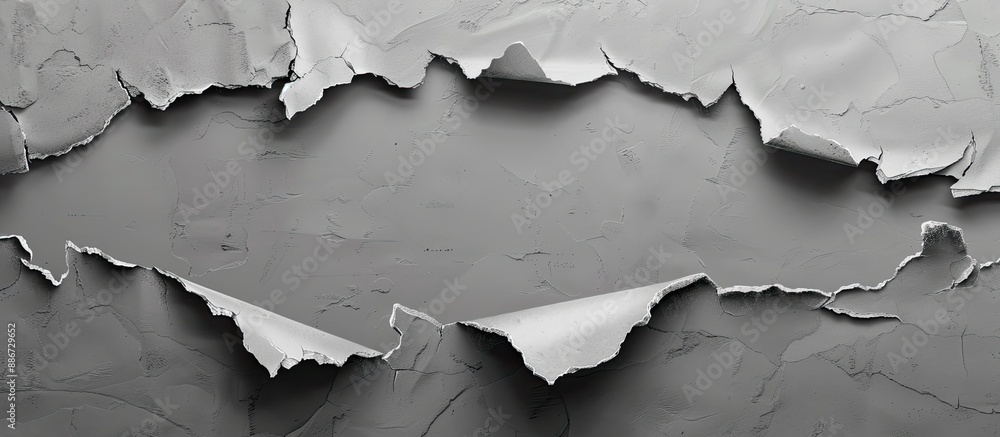 Poster gray backdrop with ripped paper and copy space image