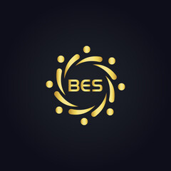 BES logo. B E S design. White BES letter. BES, B E S letter logo design. B E S letter logo design in GOLD, GOLDEN LOGO, THREE, style. letter logo set in one artboard. B E S letter logo vector design.