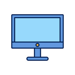 Colored line design computer monitor vector icon.