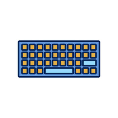 Colored line design keyboard vector icon.