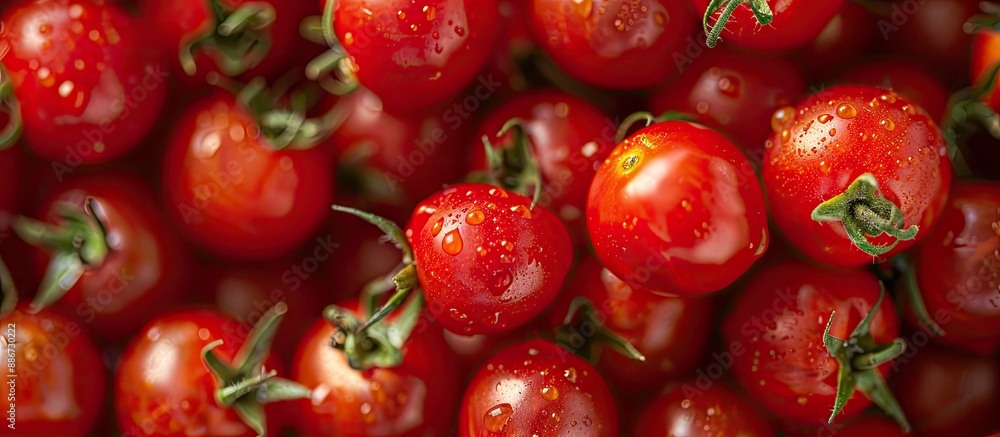 Poster close up of cherry tomatoes with copy space image