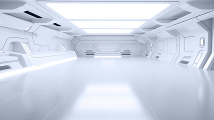 Obraz premium Bright white interior space background