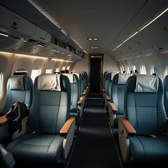 Naklejka premium Clean airplane interior