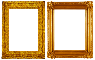 picture frame png , Set of golden frames - Isolated transparent PNG background - Premium pen tool cutout