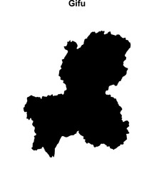 Gifu prefecture blank outline map