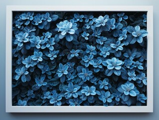 Blue Flowers in a Frame, Beautiful Wall Decor