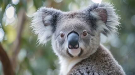 Male koala, with its fluffy ears, black nose
