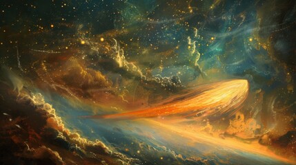 Fototapeta premium Comet definition , Types of comets , Interesting facts about comets