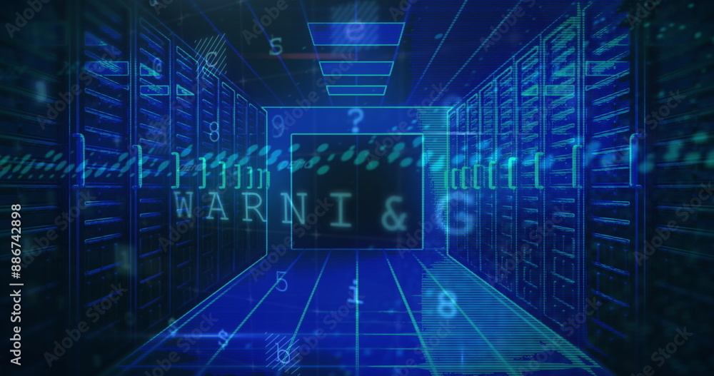 Poster image of data processing by computer servers