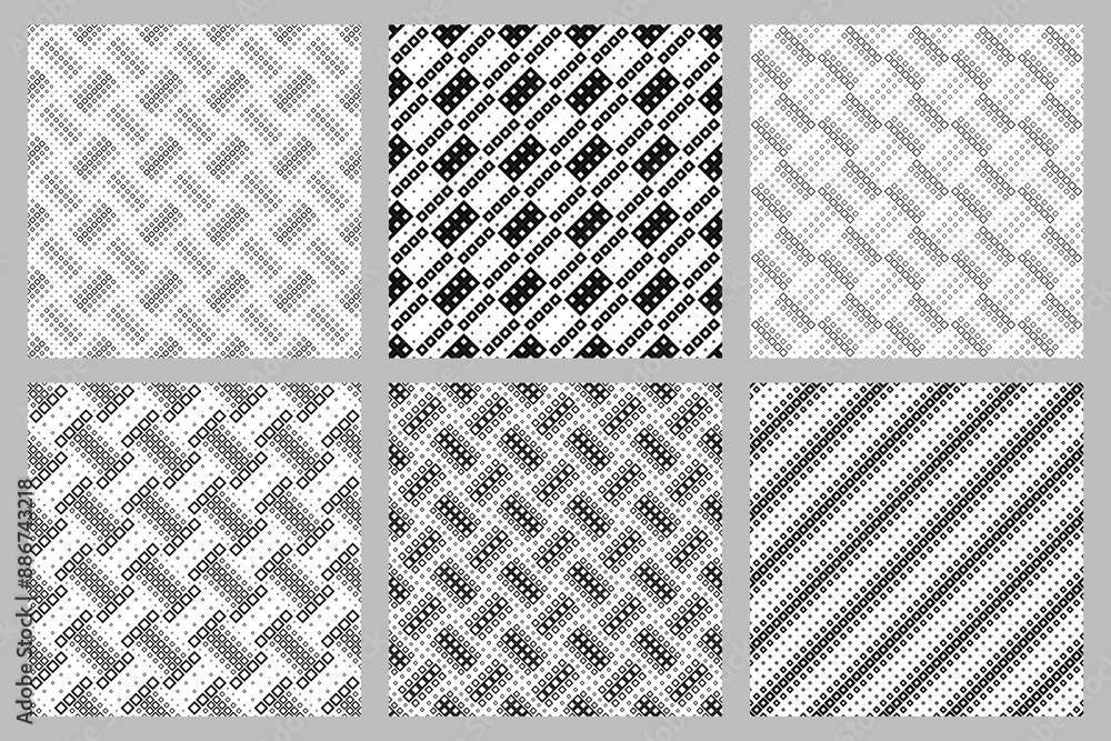 Poster seamless geometrical square pattern background set - abstract vector graphic from squares