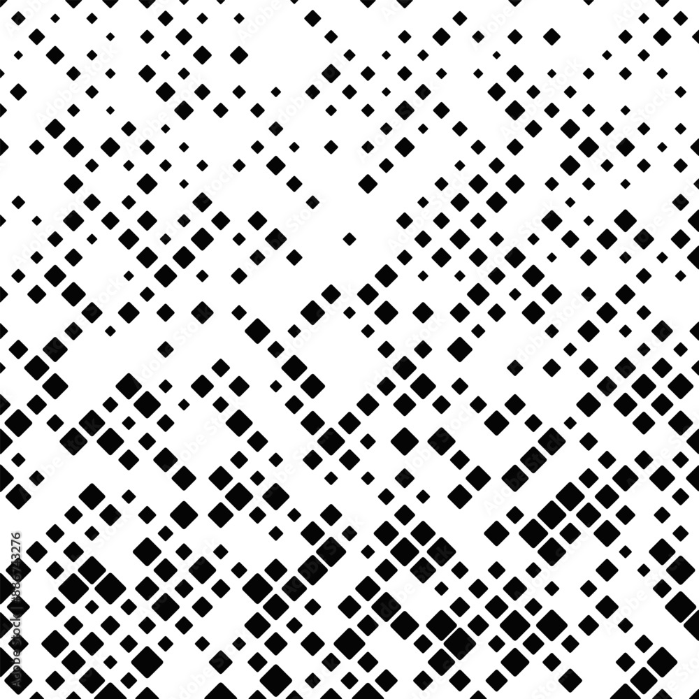 Poster geometrical diagonal square pattern background - black and white abstract vector illustration