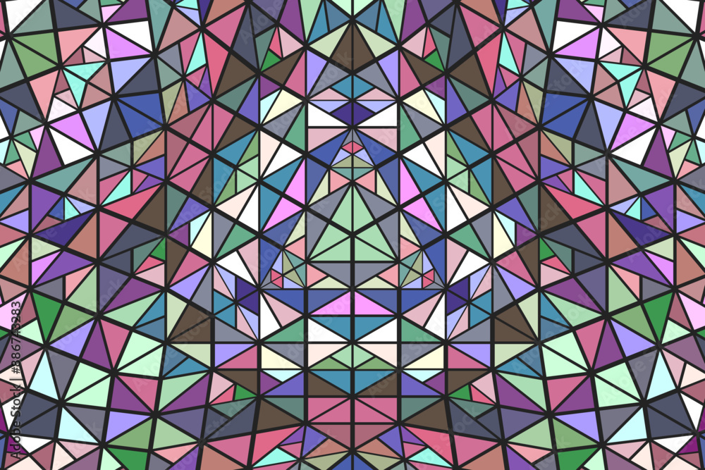 Poster polygonal abstract dynamic geometrical triangle pattern mosaic web background - circular hypnotic co