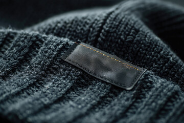 Close-Up of Folded Beanie Hat with Label
