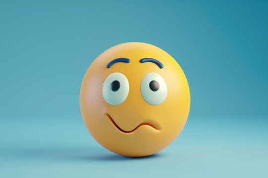 3D Neutral Face Emoji Icon with Simple Design 