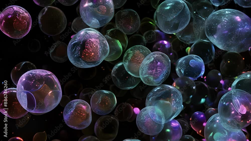 Poster a highresolution image of hematopoietic stem cells demonstrating their unique ability to produce a r