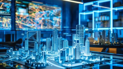 Fototapeta premium FutureForward Urban Design Virtual Reality City Modeling and Sustainable Architecture in Action