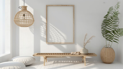 mockup frame in home interior background
