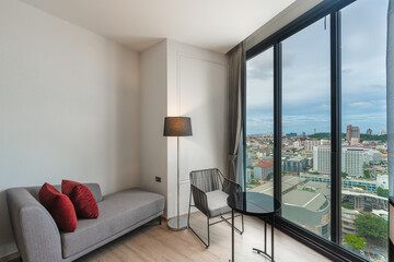 Modern one bedroom in an upscale contemporary condominium with Pattaya sea view