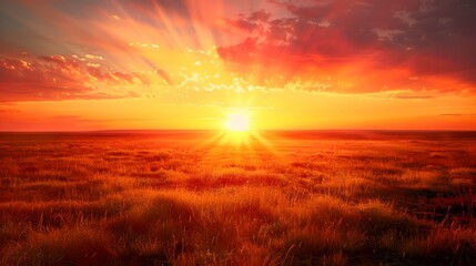 Sunset on the plain the endless expanses picture