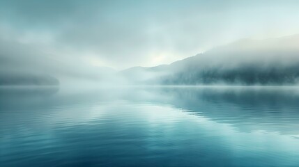 Fototapeta premium A bay in the morning fog where water