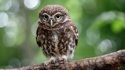Little Owl perched on a branch