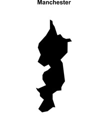 Manchester blank outline map