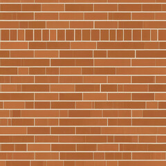 Obraz premium Texture brick wall isolated on white background. Orange seam pattern. Flat wallpaper for design decor illustration