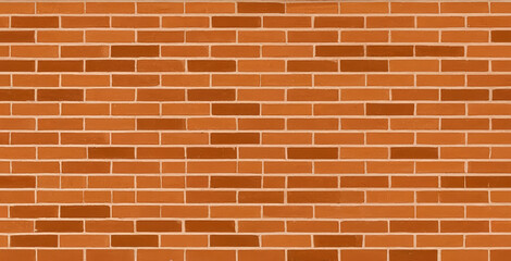 Obraz premium Texture brick wall isolated on white background. Orange seam pattern. Flat wallpaper for design decor illustration