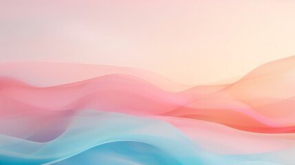 Obraz premium Abstract soft wave pattern with pastel colors, creating a serene and calming atmosphere, perfect for backgrounds and design elements.
