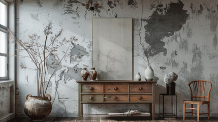 poster wall mockup old background