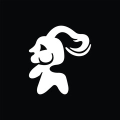 Bunny Rabbit Silhouette Geometric Animal Simple Icon Business Template Logo