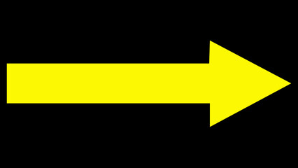 arrows animations navigation on black background. yellow right arrows animation set. Direct symbol set on transparent background with