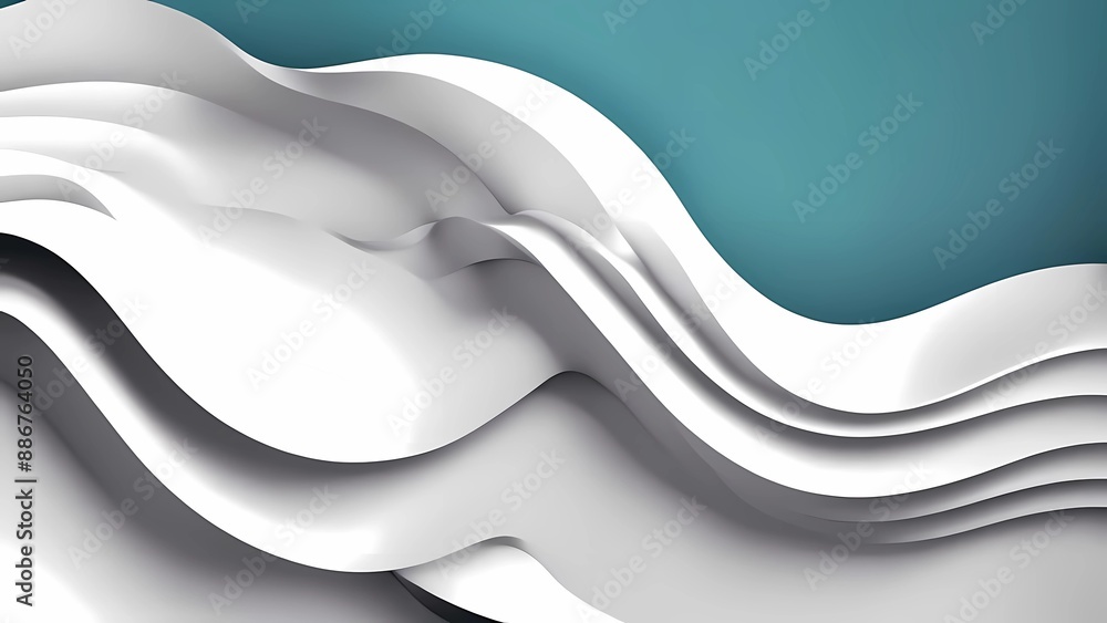 Poster abstract wavy background. modern wave curve abstract presentation background. luxury paper cut backg
