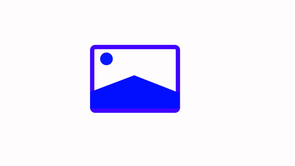 Photo gallery icon  blue color  animation white background