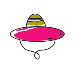 Beach hat style hand drawn. vector illustration 