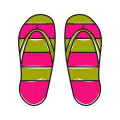 Flip Flop style hand drawn. vector illustration 