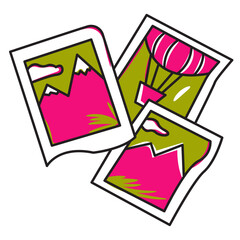 Photo Image style hand drawn. vector illustration 