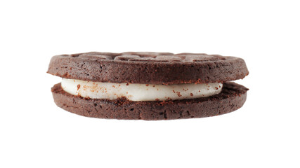 One tasty sandwich cookie isolated on white