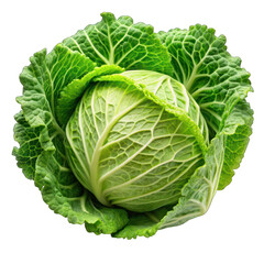 Obraz premium Green cabbage isolated on transparent background