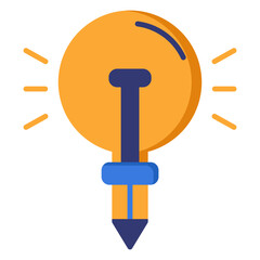 Ideas Design Creative Style Flat Icon. Vector Illustration