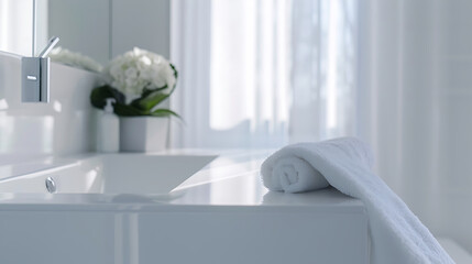 Modern Minimalist Bathroom with Freestanding Tub
