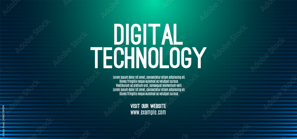 Wall mural digital technology banner green blue background concept, cyber technology circuit, abstract tech, in