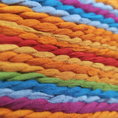 Obraz premium Colorful Wavy Embroidery Floss Rainbow background