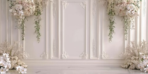 Elegant White Floral Backdrop