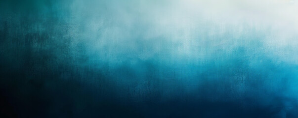 Fototapeta premium A grainy gradient banner background blending shades of soft turquoise and deep navy, with a subtle