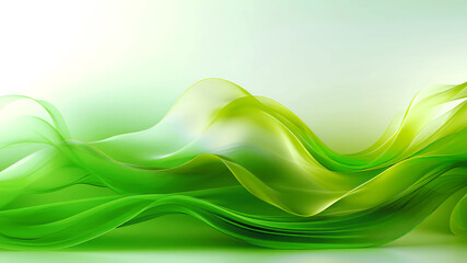 Fototapeta premium abstract green and white wave background